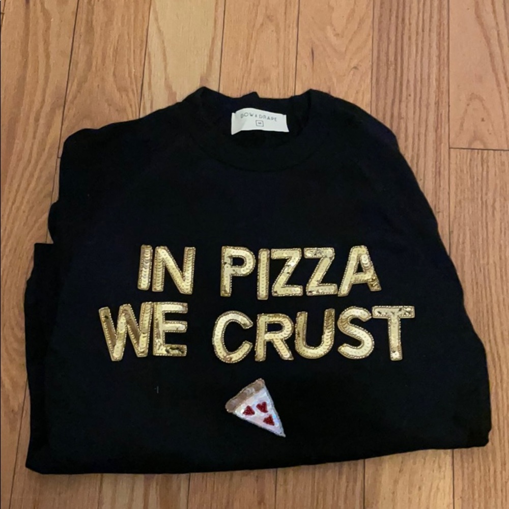 “In Pizza We Crust” Sequin Sweatshirt